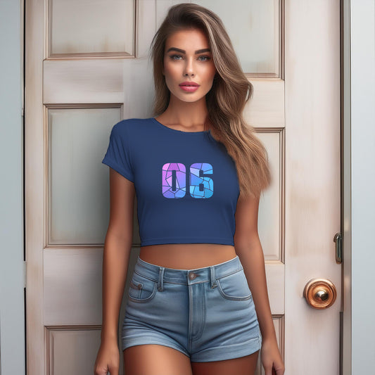 06 Number Women Crop Top (Navy Blue)