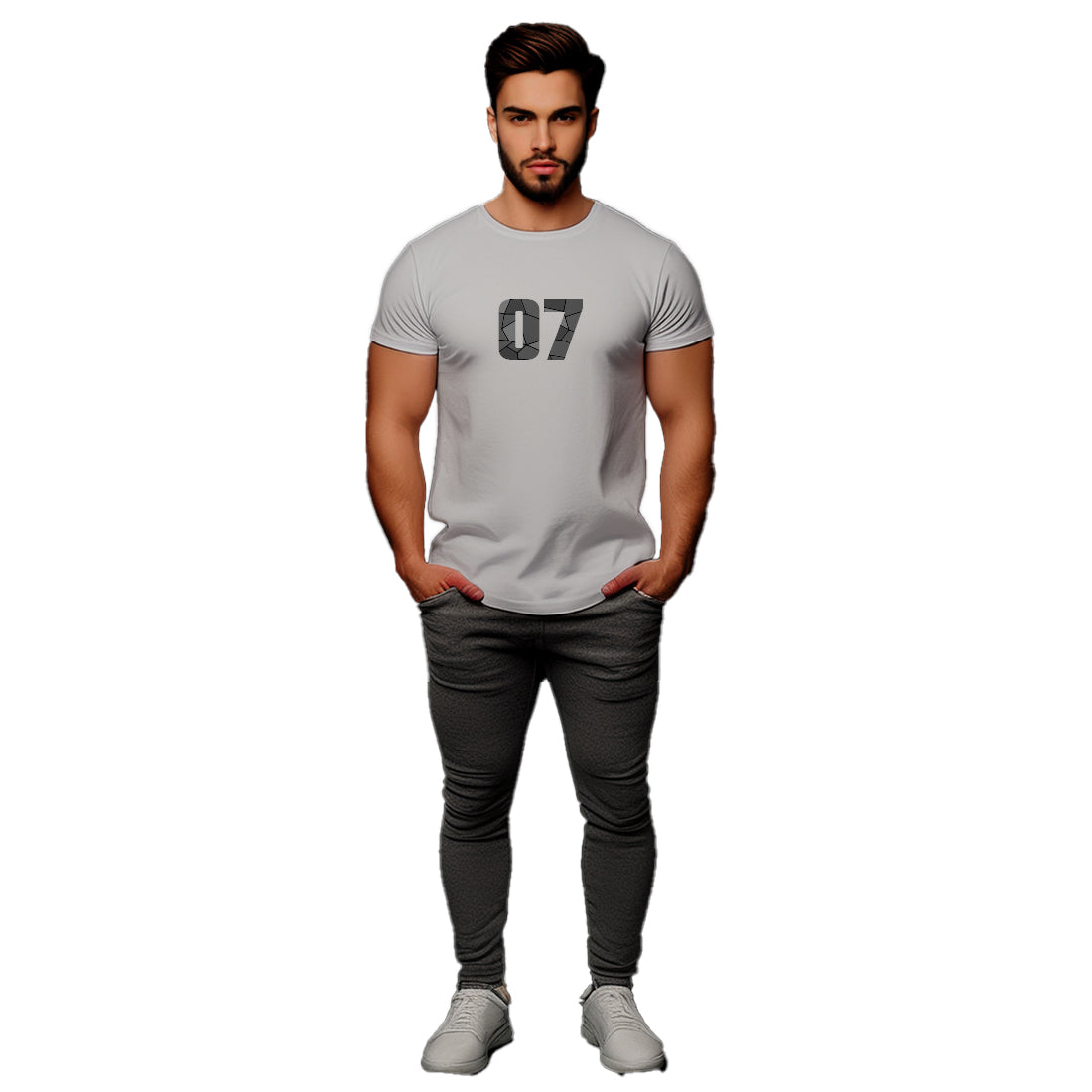 07 Number Unisex T-Shirt (Melange Grey)