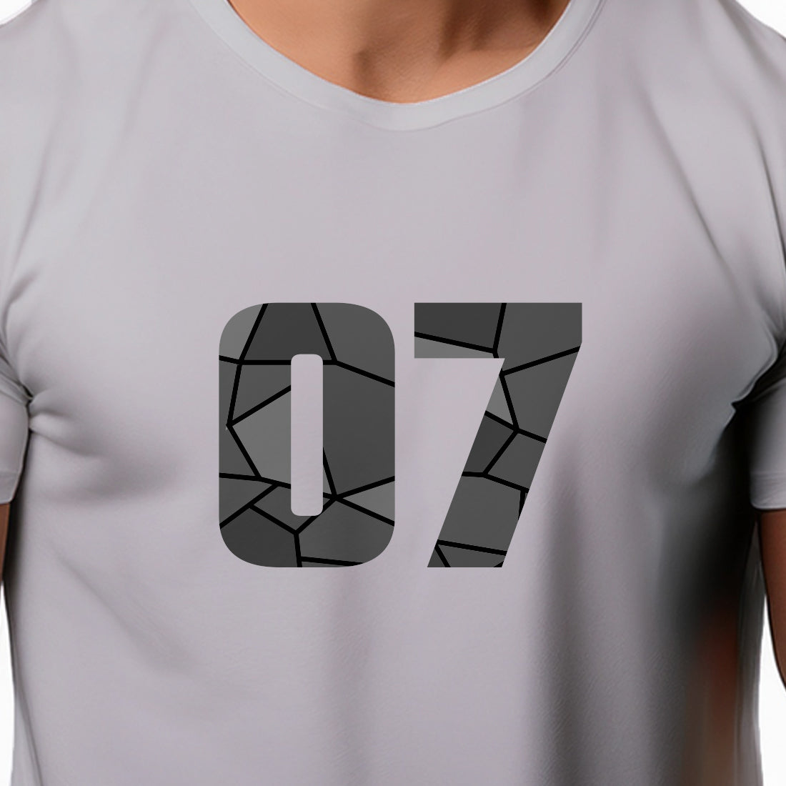 07 Number Unisex T-Shirt (Melange Grey)