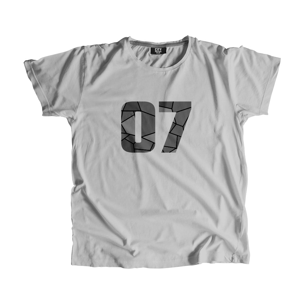 07 Number Unisex T-Shirt (Melange Grey)