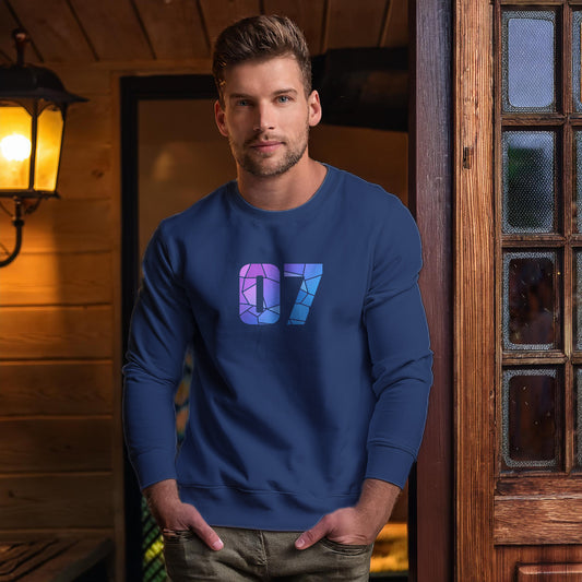 07 Number Unisex Sweatshirt (Navy Blue)