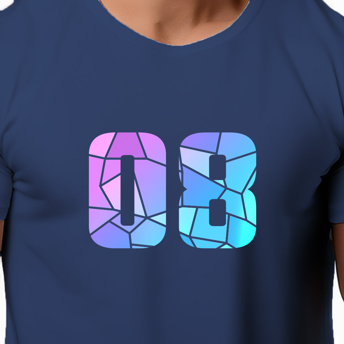 08 Number Unisex T-Shirt (Navy Blue)