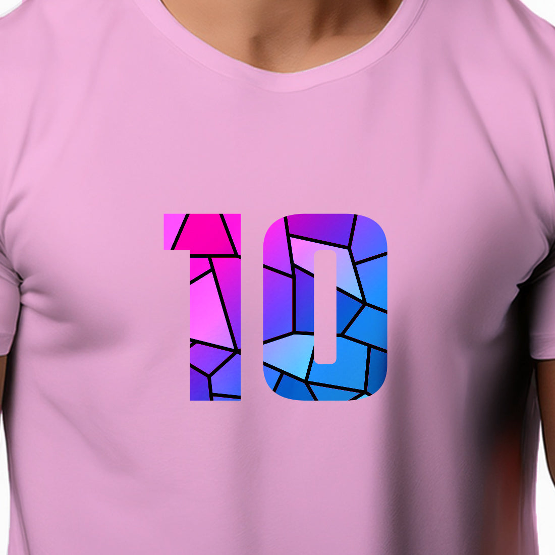 10 Number Unisex T-Shirt (Light Pink)