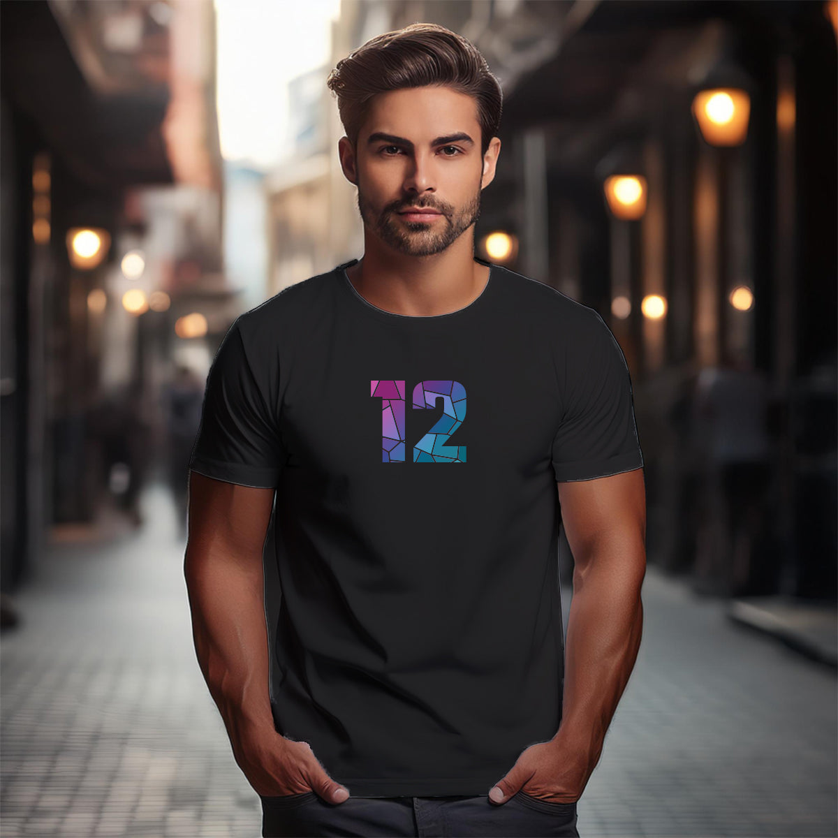 12 Number Unisex T-Shirt (Black)