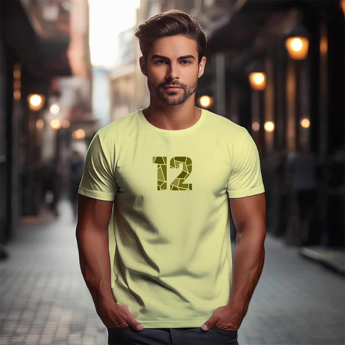 12 Number Unisex T-Shirt (Butter Yellow)