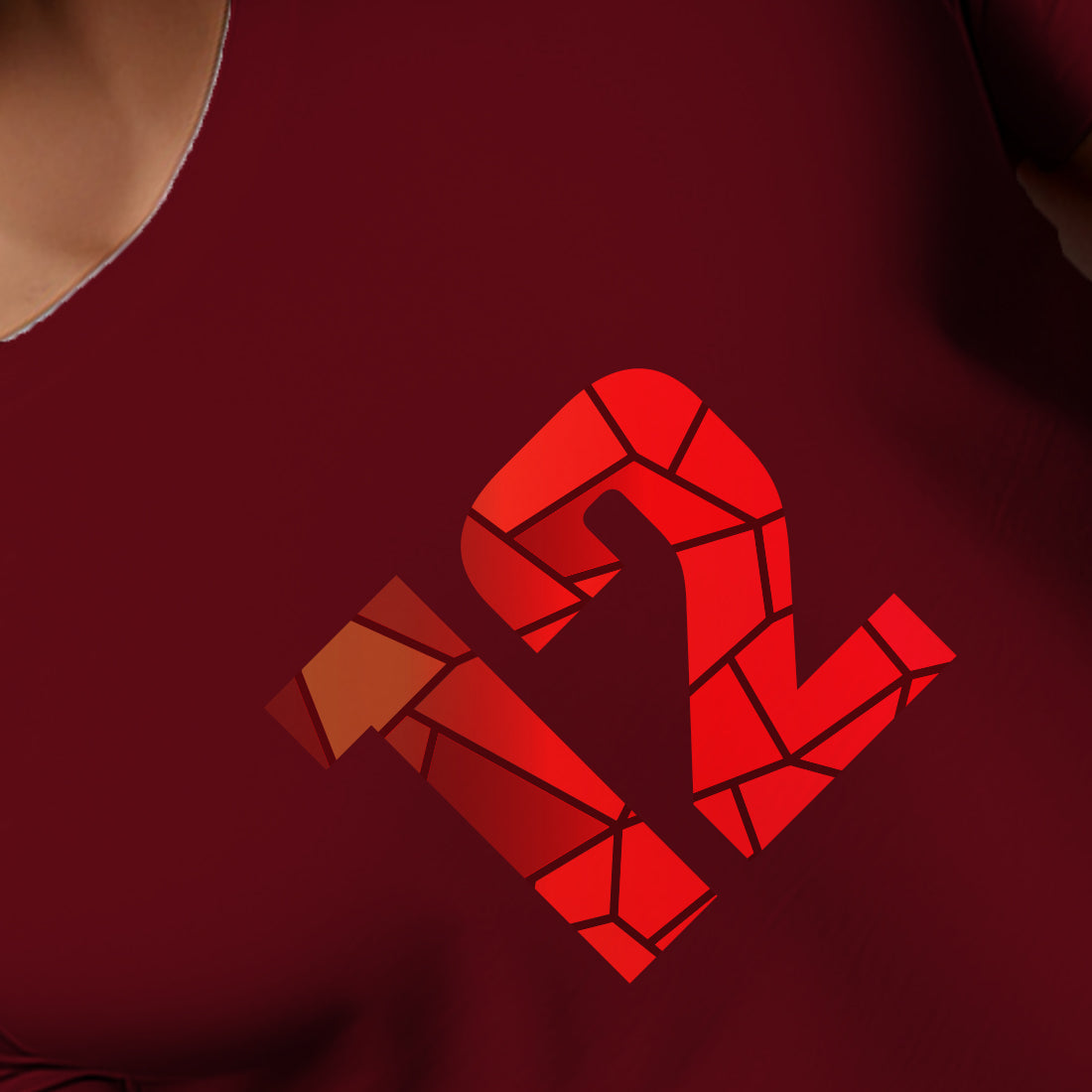 12 Number Unisex T-Shirt (Maroon)