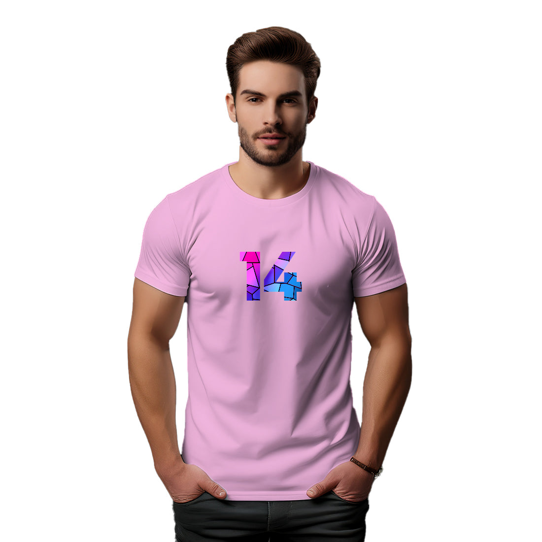 14 Number Unisex T-Shirt (Light Pink)