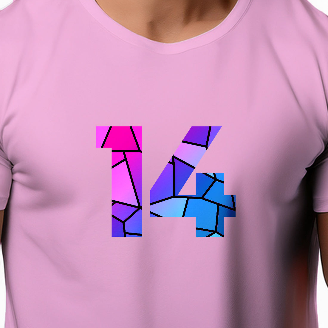 14 Number Unisex T-Shirt (Light Pink)