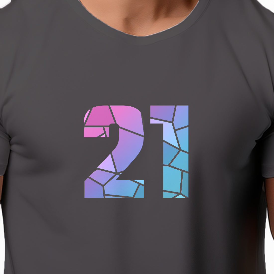 21 Number Unisex T-Shirt (Charcoal Grey)