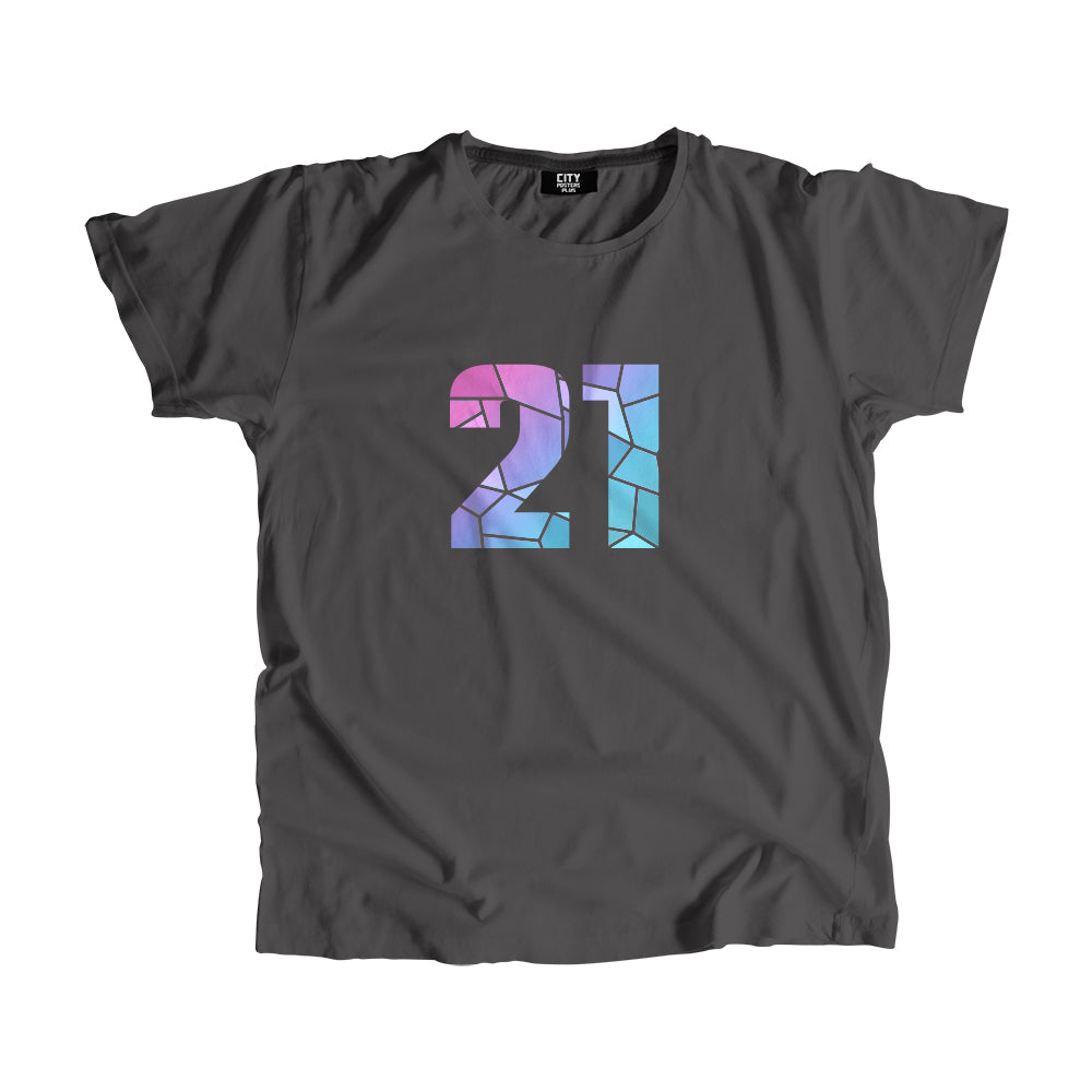 21 Number Unisex T-Shirt (Charcoal Grey)