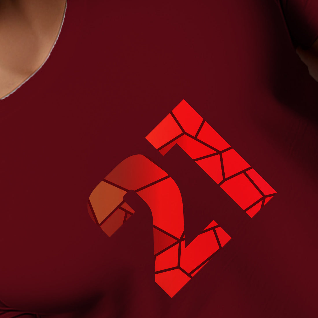 21 Number Unisex T-Shirt (Maroon)