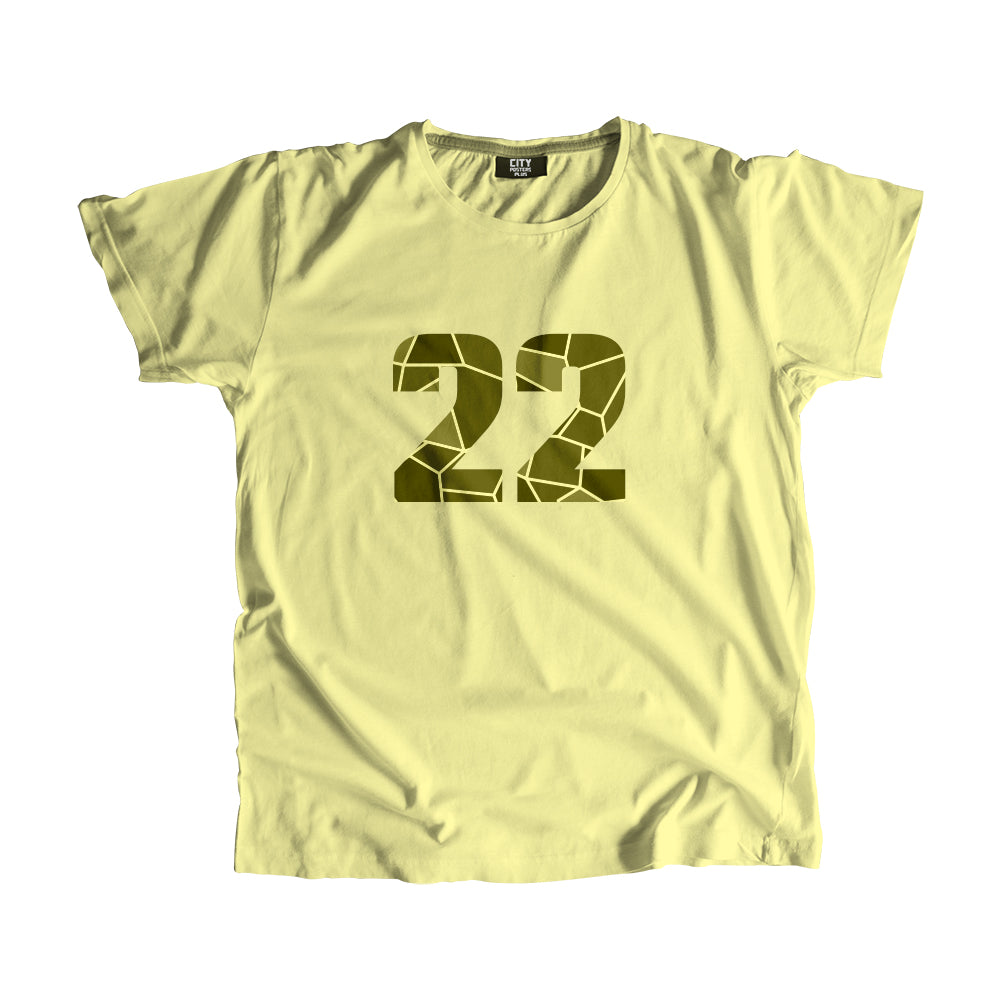22 Number Unisex T-Shirt (Butter Yellow)