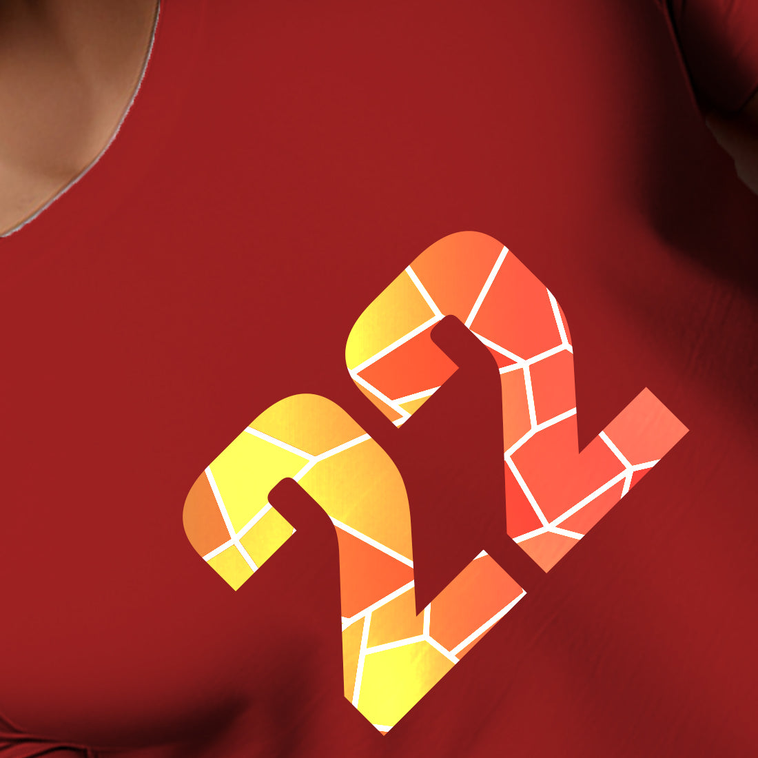 22 Number Unisex T-Shirt (Red)