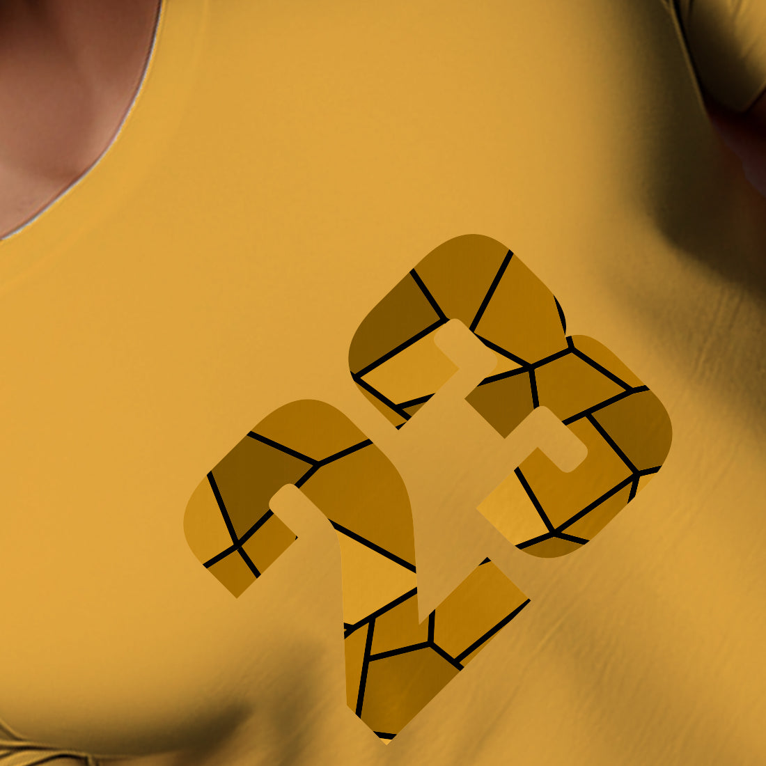 23 Number Unisex T-Shirt (Golden Yellow)
