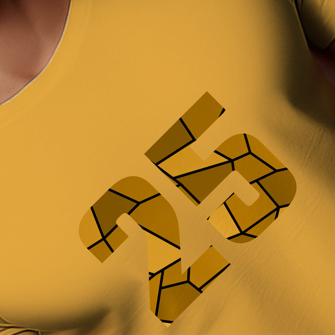 25 Number Unisex T-Shirt (Golden Yellow)