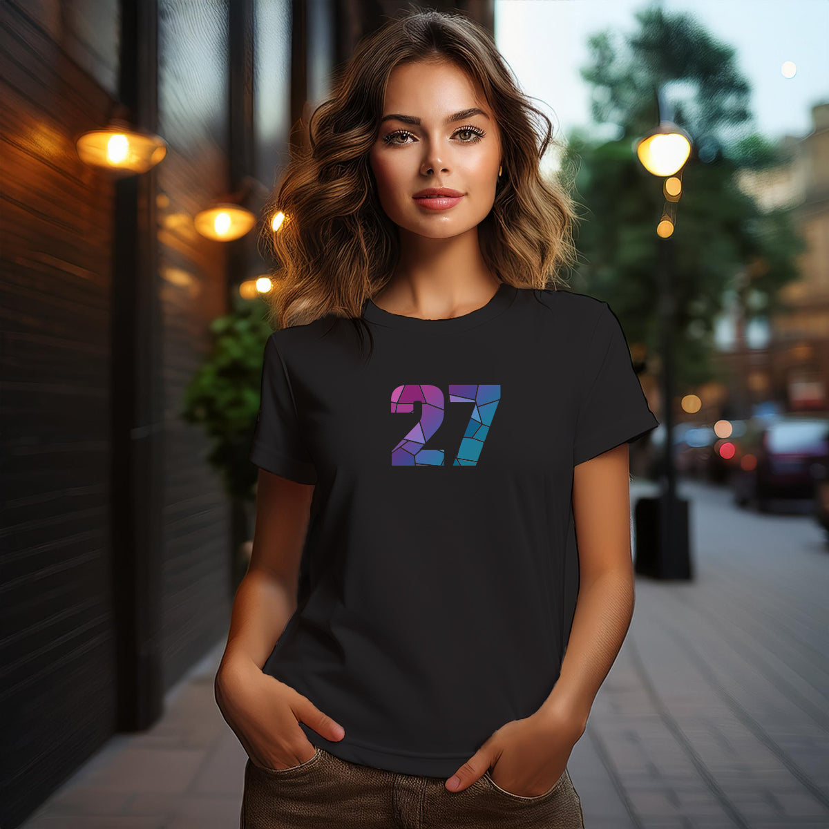 27 Number Women's T-Shirt (Black)