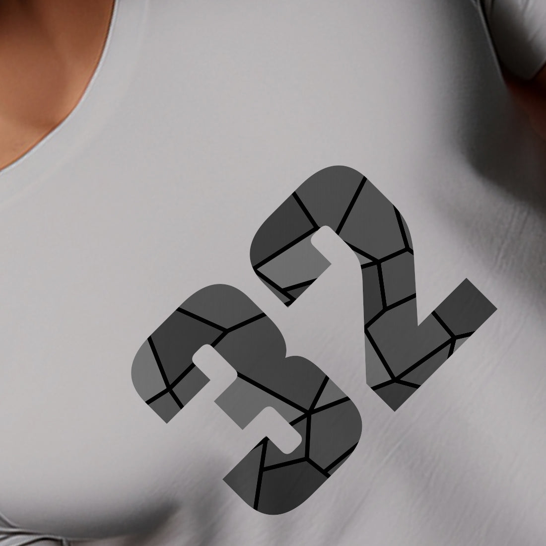 32 Number Unisex T-Shirt (Melange Grey)