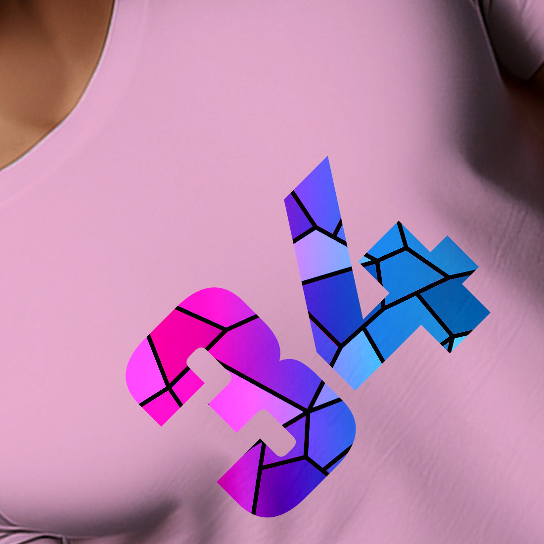 34 Number Unisex T-Shirt (Light Pink)