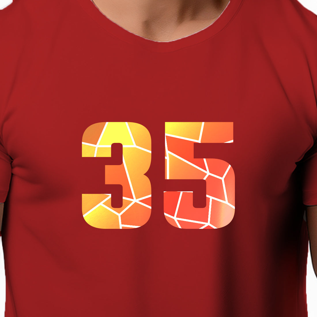 35 Number Unisex T-Shirt (Red)
