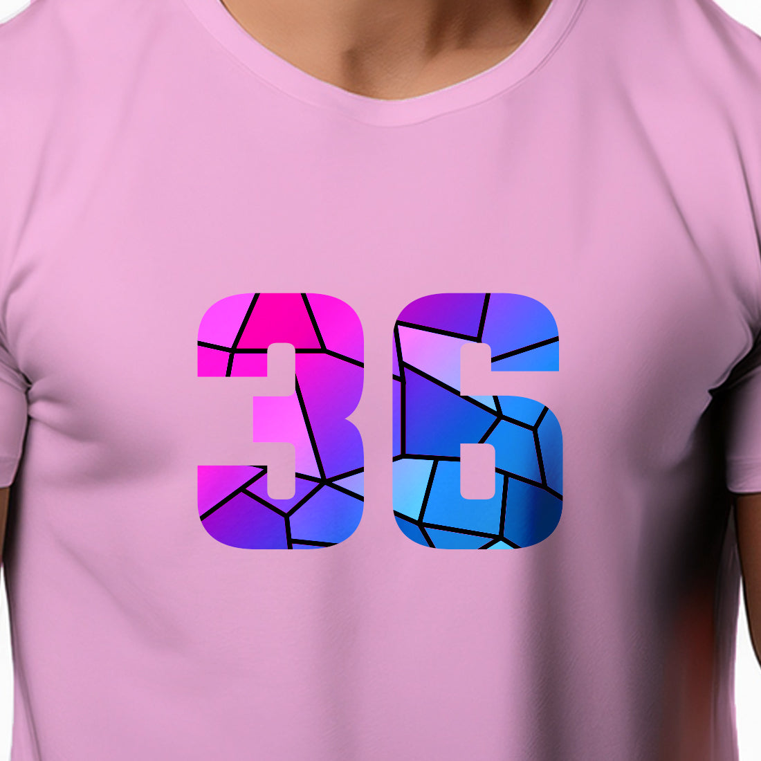 36 Number Unisex T-Shirt (Light Pink)