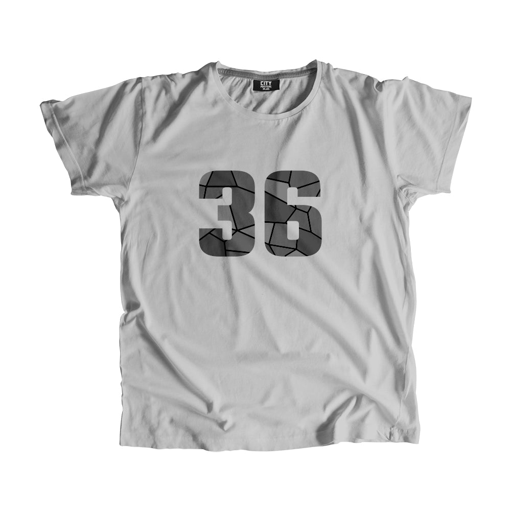 36 Number Unisex T-Shirt (Melange Grey)