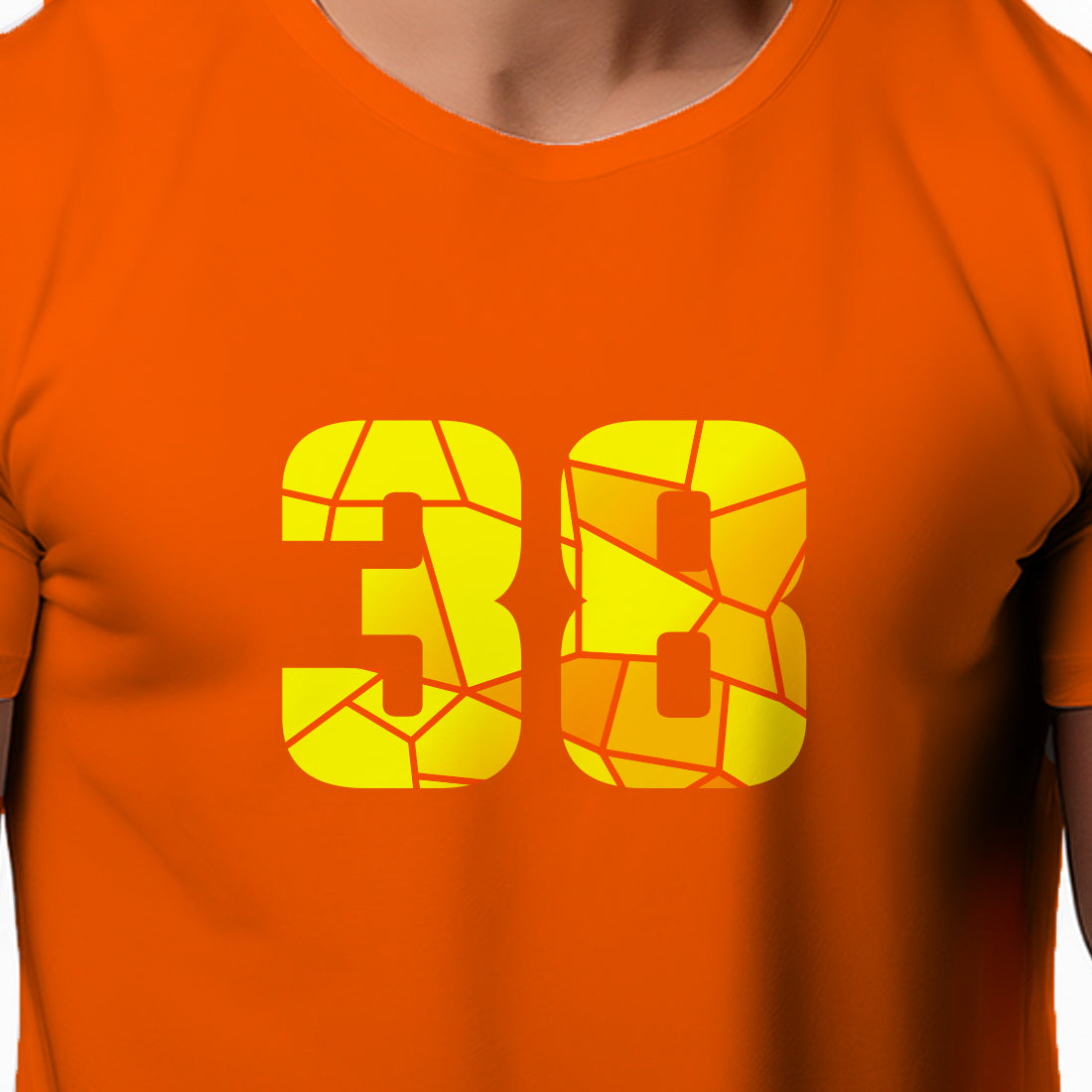 38 Number Unisex T-Shirt (Orange)