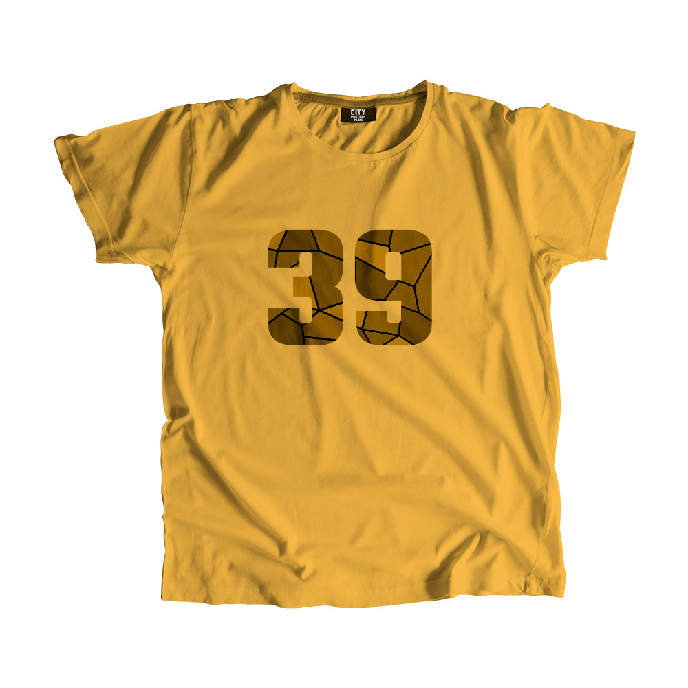 39 Number Unisex T-Shirt (Golden Yellow)