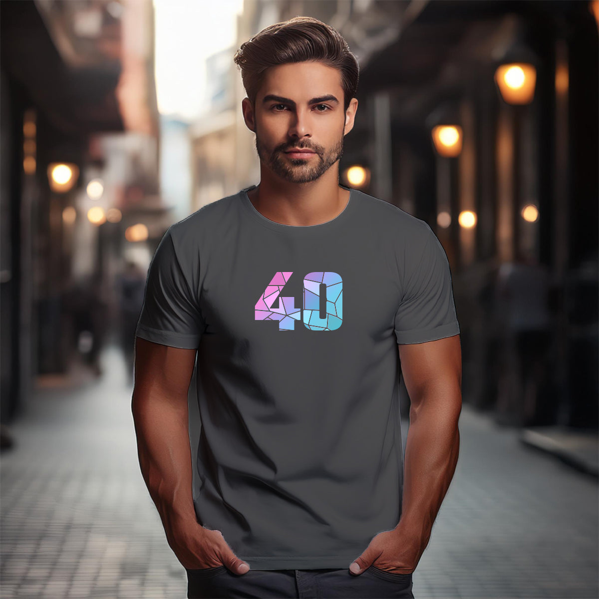 40 Number Unisex T-Shirt (Charcoal Grey)