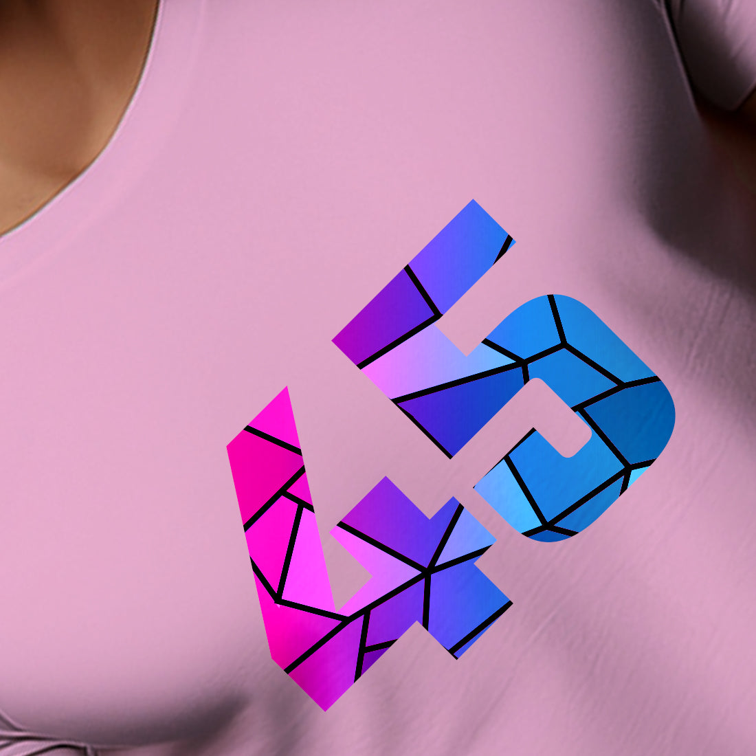 45 Number Unisex T-Shirt (Light Pink)