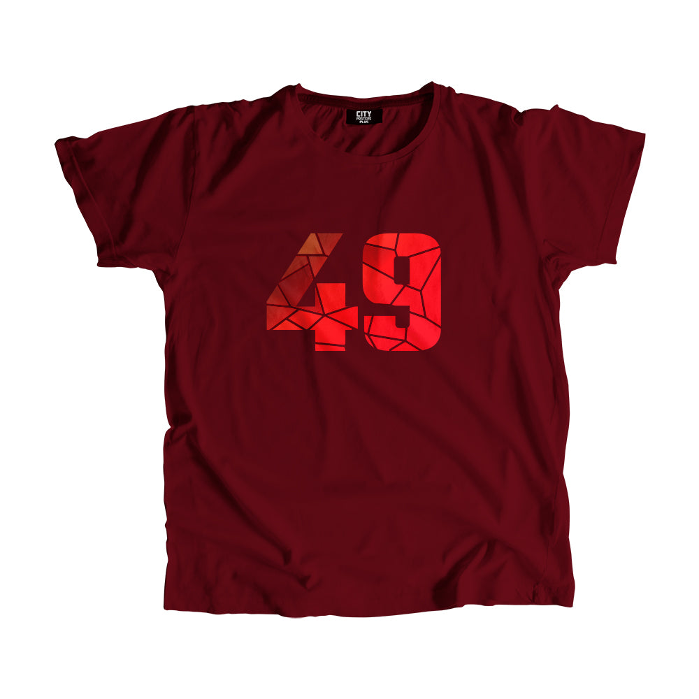 49 Number Unisex T-Shirt (Maroon)
