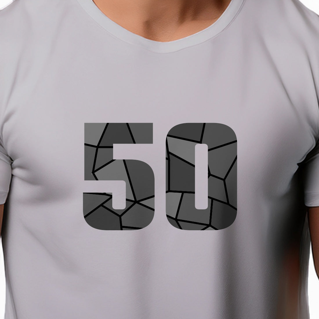 50 Number Unisex T-Shirt (Melange Grey)