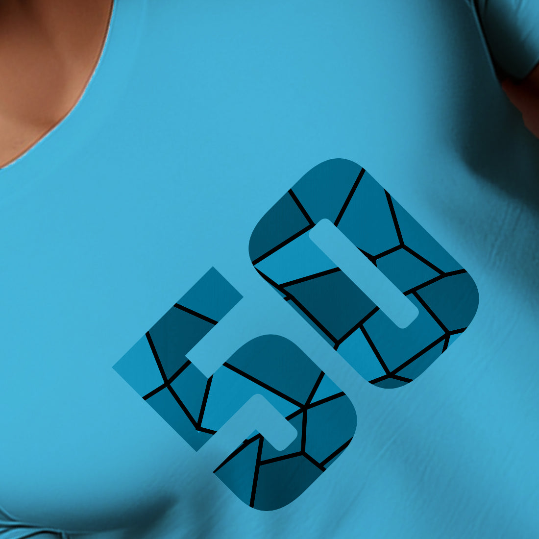 50 Number Unisex T-Shirt (Sky Blue)