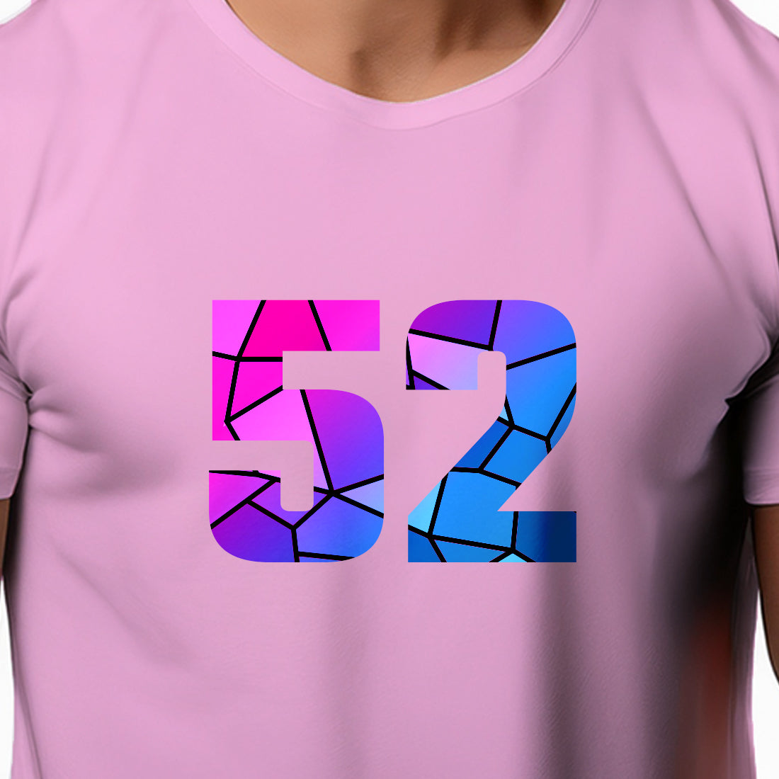 52 Number Unisex T-Shirt (Light Pink)