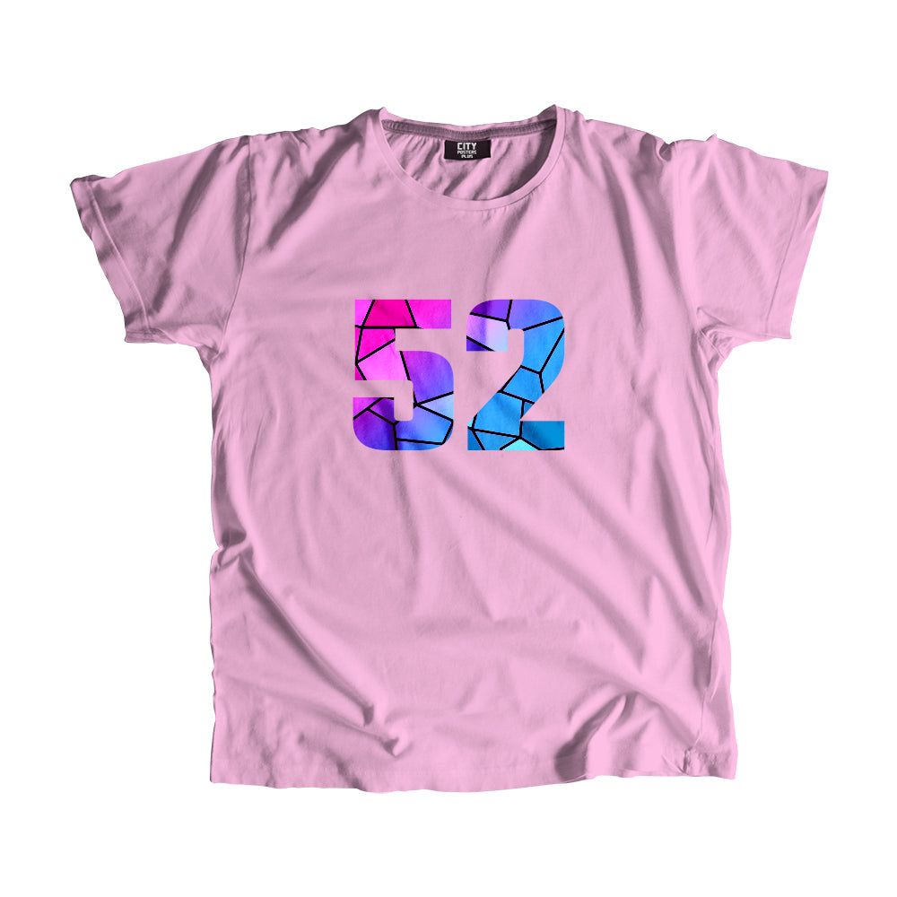 52 Number Unisex T-Shirt (Light Pink)