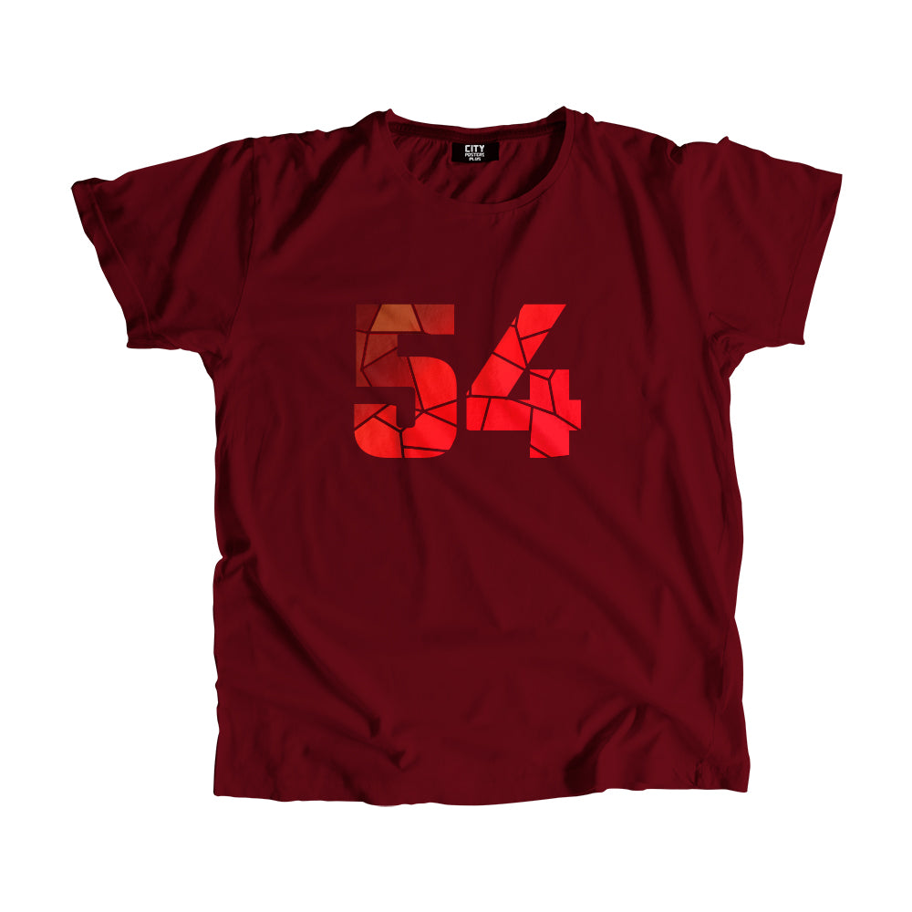 54 Number Unisex T-Shirt (Maroon)