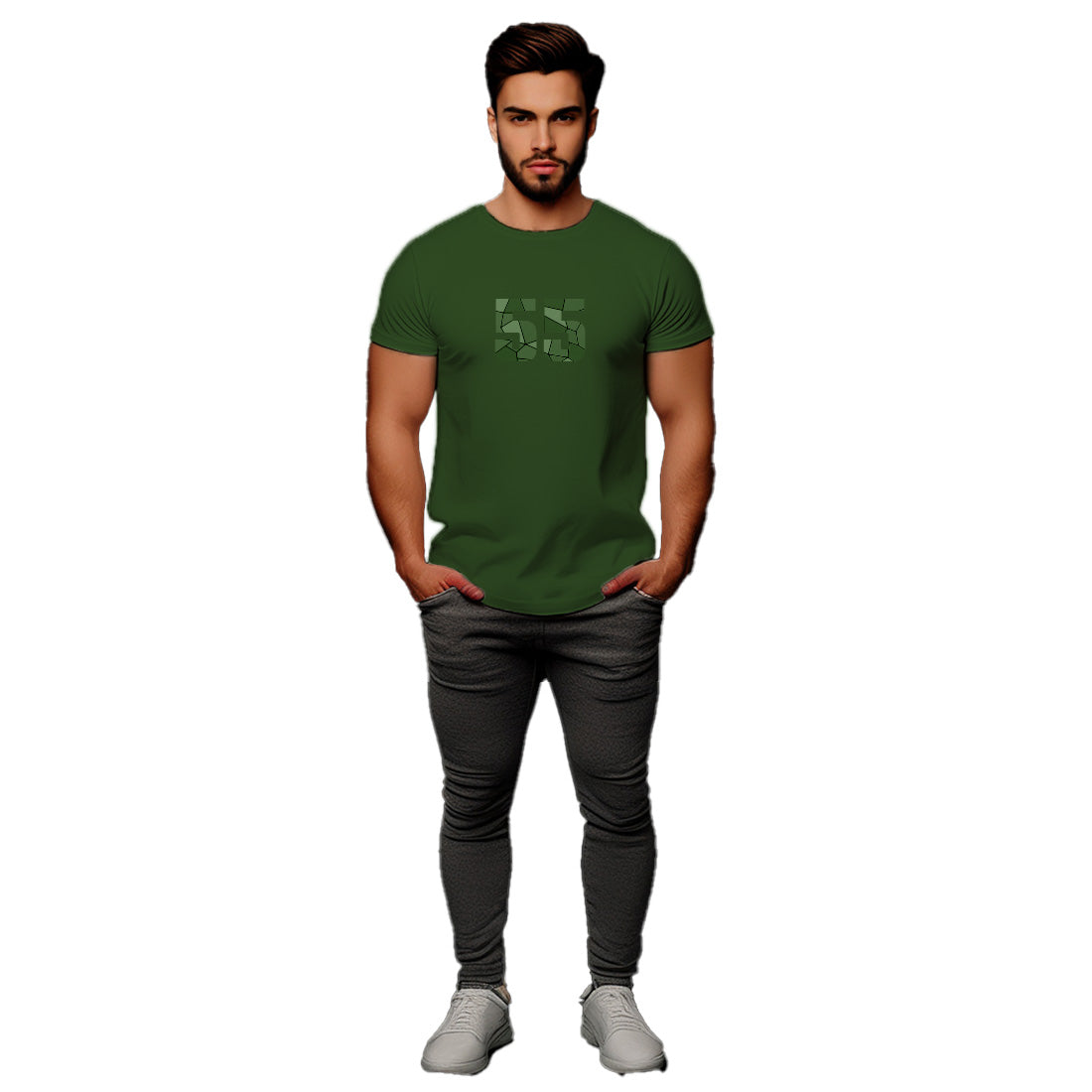 55 Number Unisex T-Shirt (Olive Green)