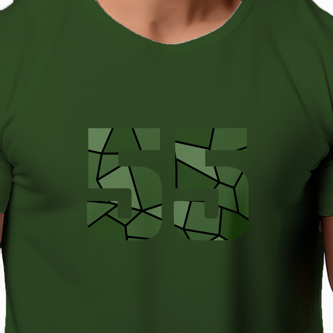 55 Number Unisex T-Shirt (Olive Green)