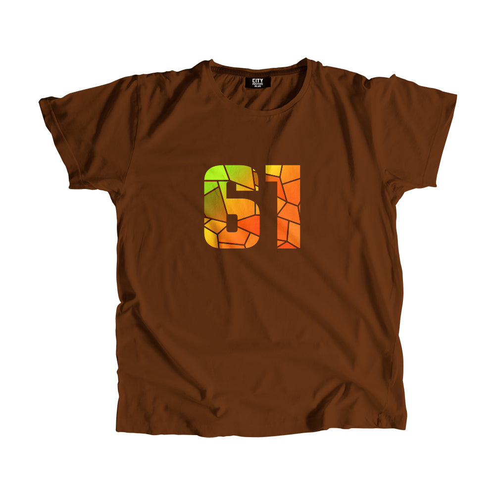 61 Number Unisex T-Shirt (Brown)