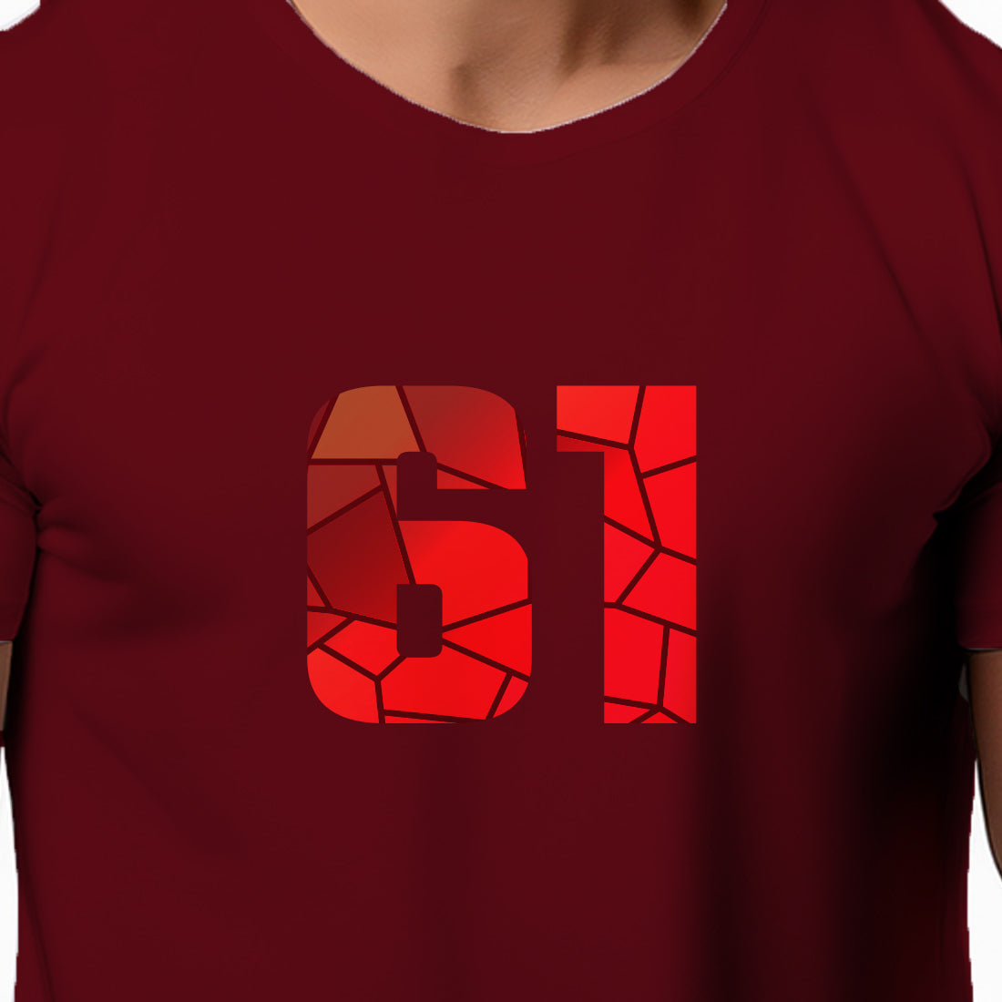 61 Number Unisex T-Shirt (Maroon)