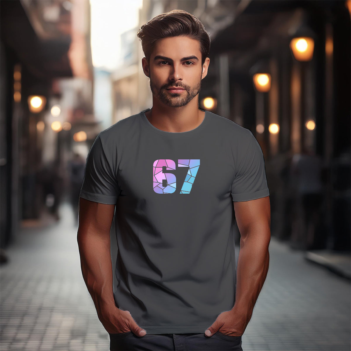 67 Number Unisex T-Shirt (Charcoal Grey)