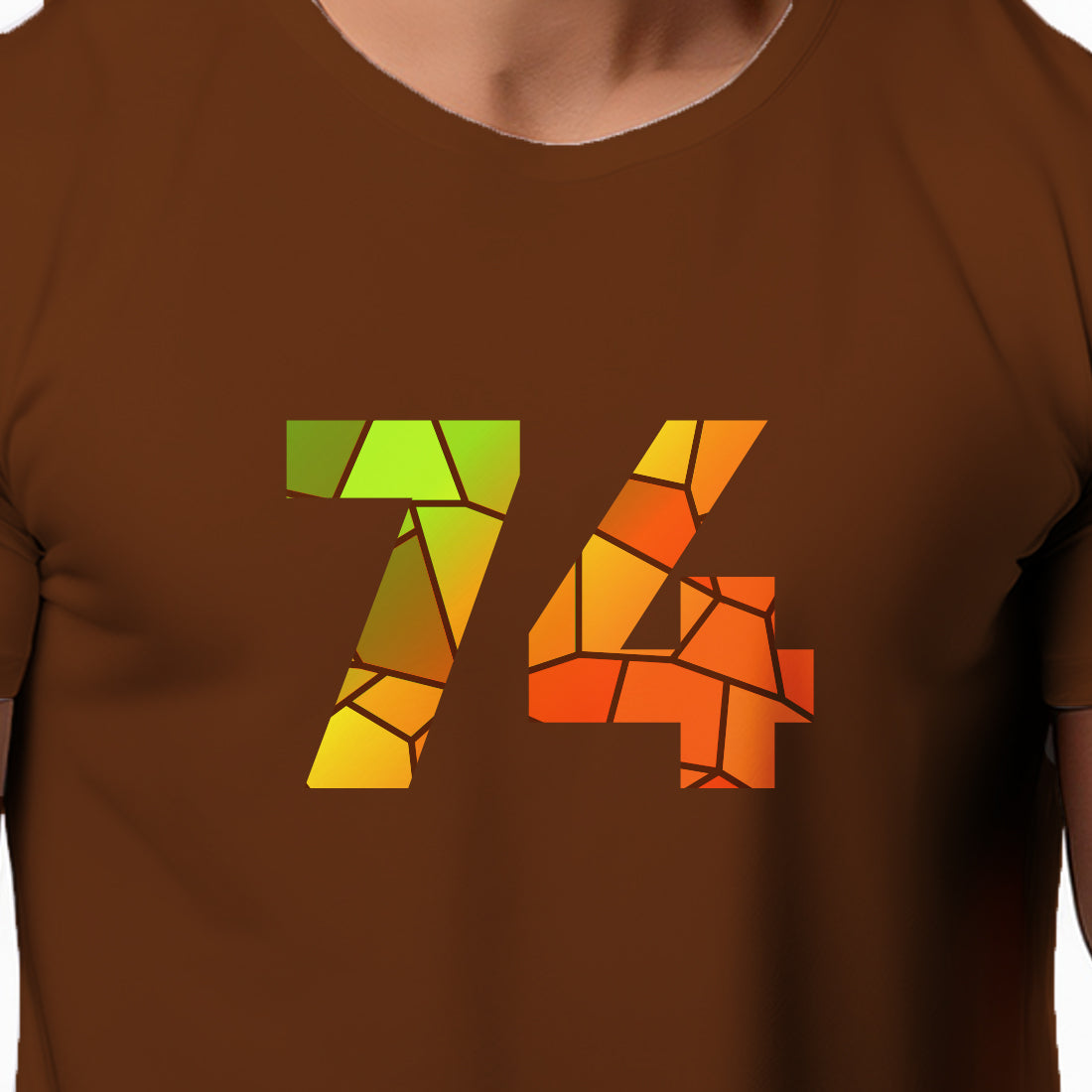 74 Number Unisex T-Shirt (Brown)