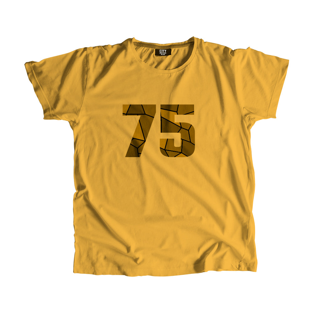 75 Number Unisex T-Shirt (Golden Yellow)