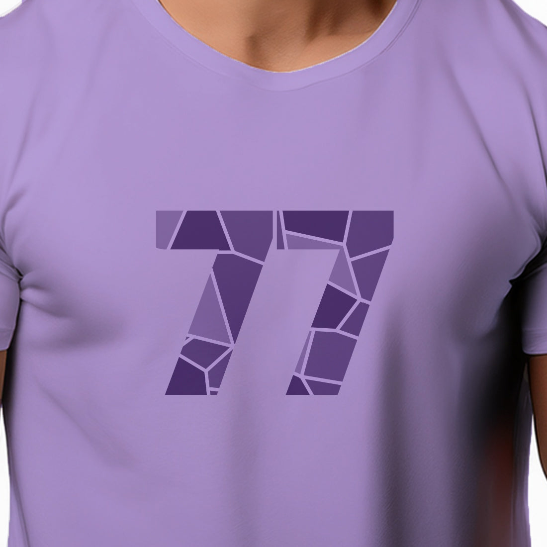 77 Number Unisex T-Shirt (Iris Lavender)
