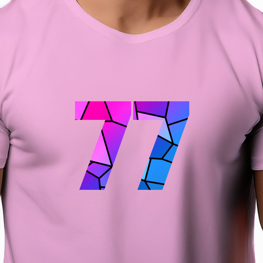 77 Number Unisex T-Shirt (Light Pink)