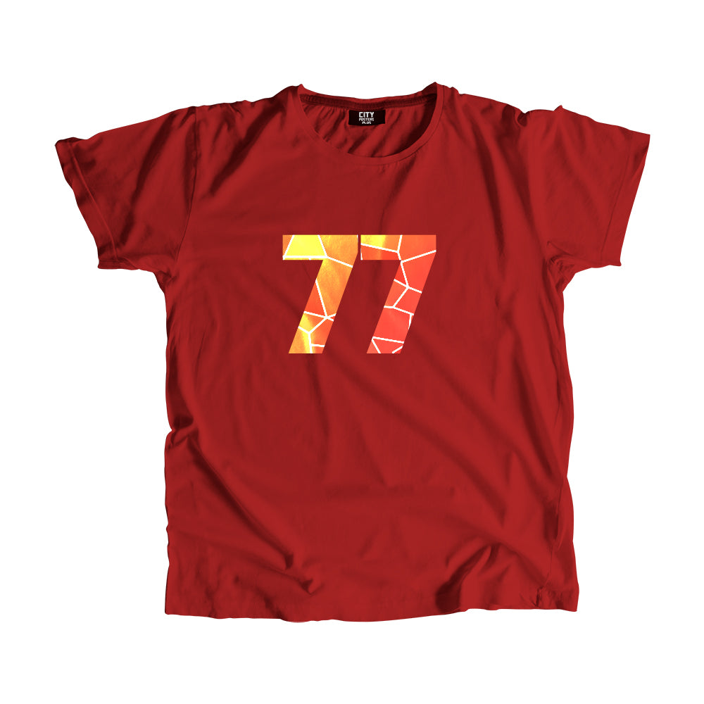 77 Number Unisex T-Shirt (Red)