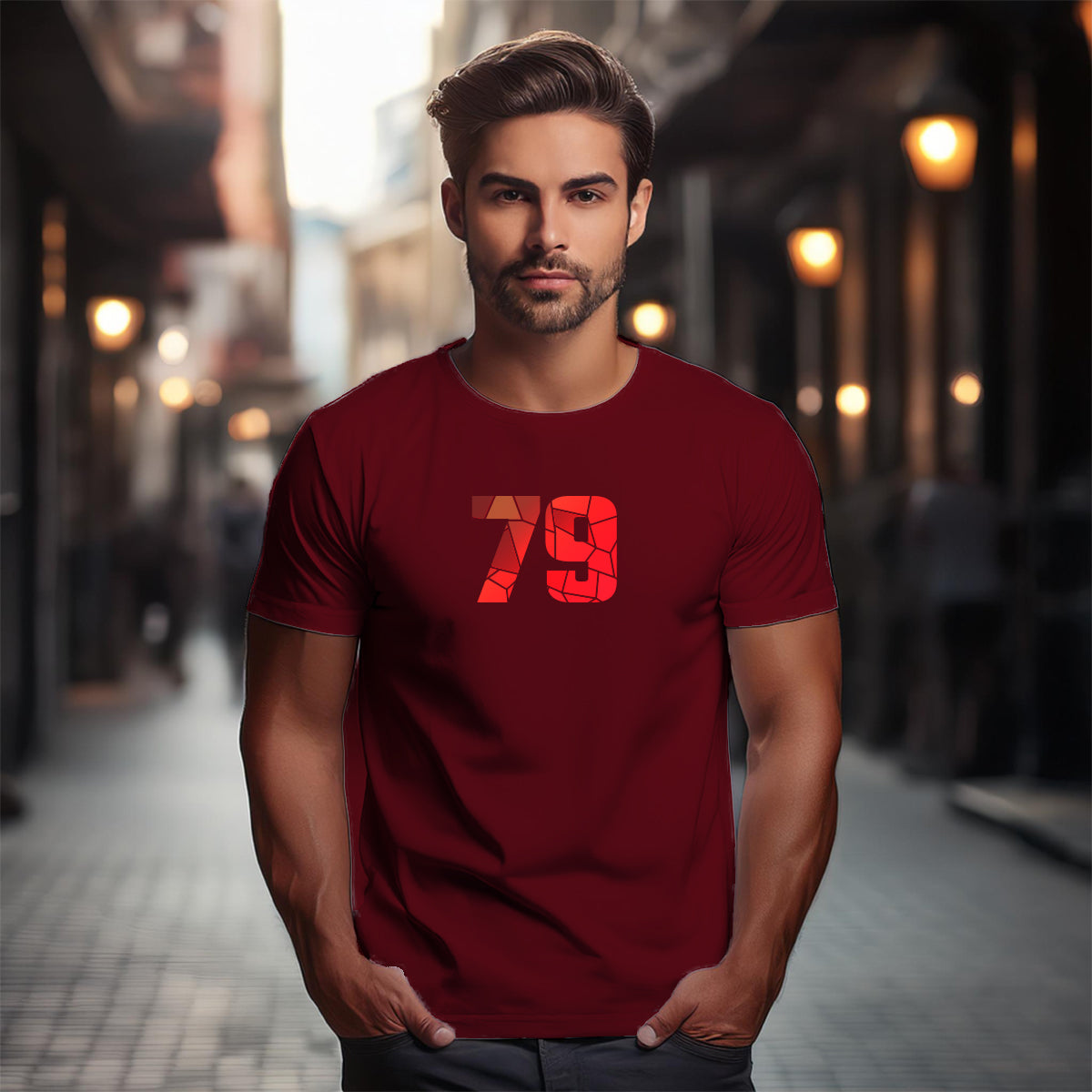 79 Number Unisex T-Shirt (Maroon)