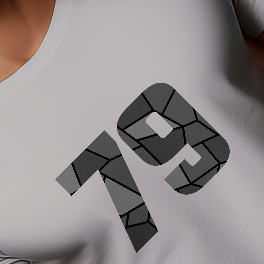 79 Number Unisex T-Shirt (Melange Grey)