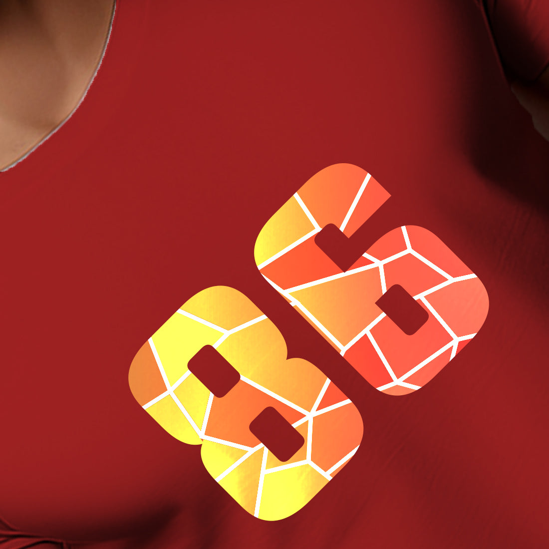 86 Number Unisex T-Shirt (Red)