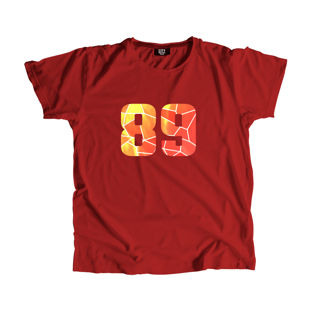89 Number Unisex T-Shirt (Red)