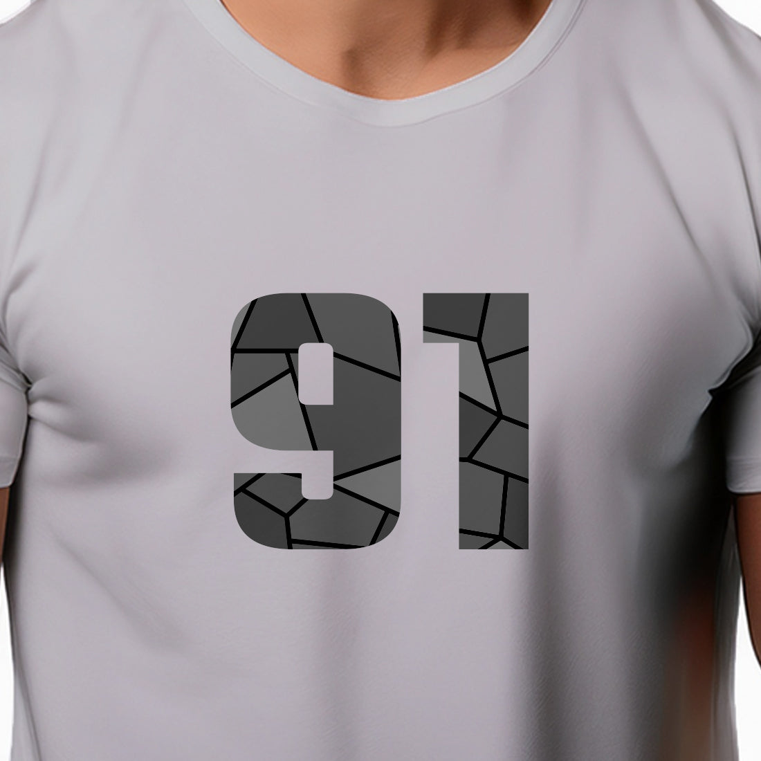 91 Number Unisex T-Shirt (Melange Grey)